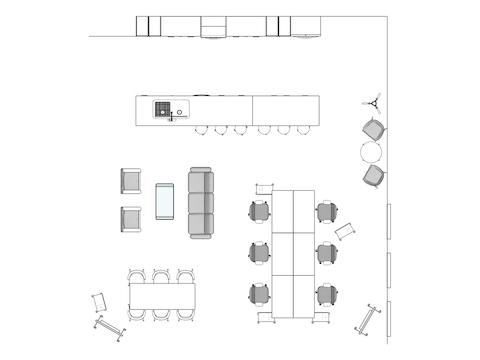 A line drawing viewed from above -Clubhouse 030 EUR