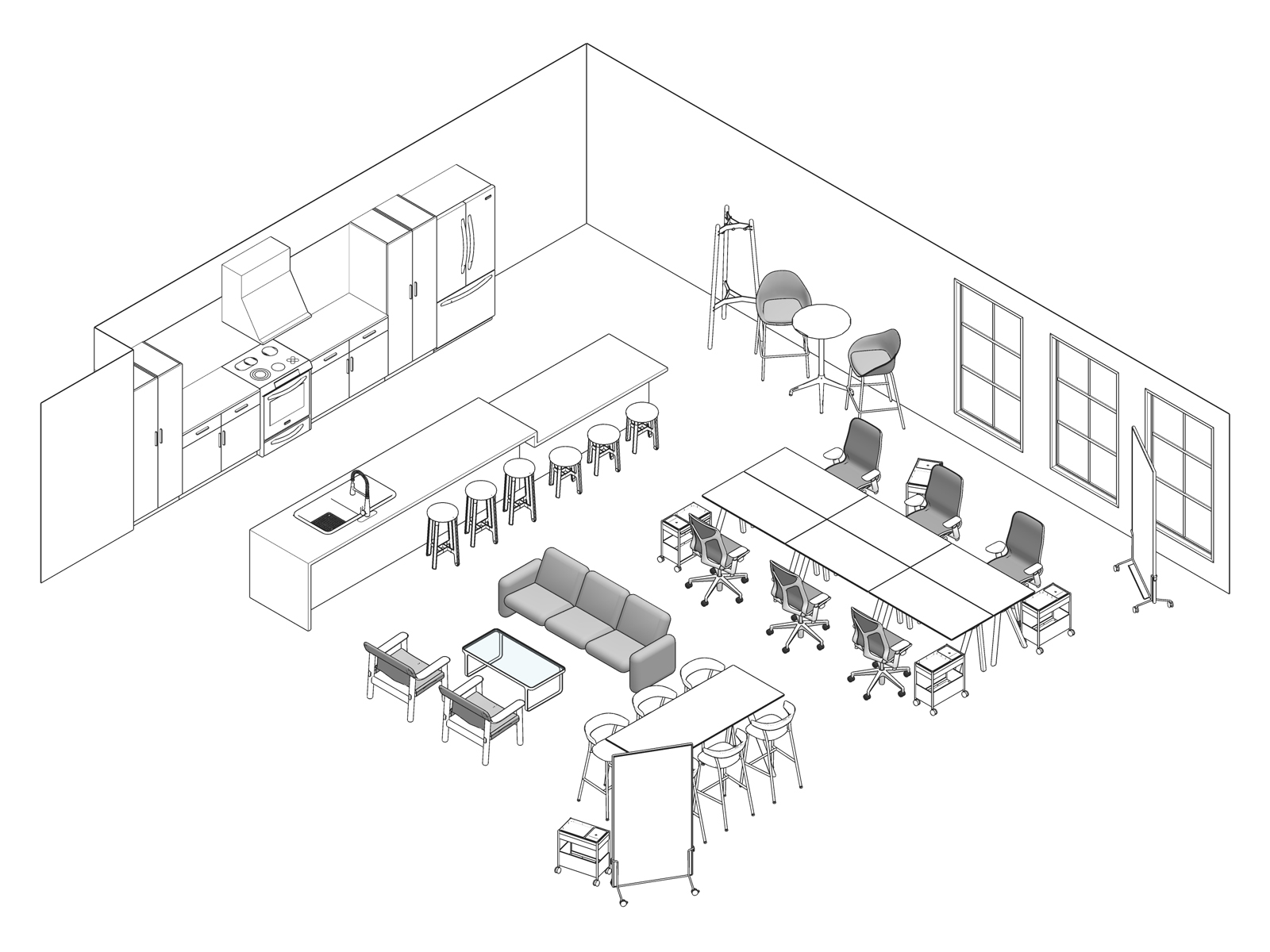 A line drawing - Clubhouse 030 EUR