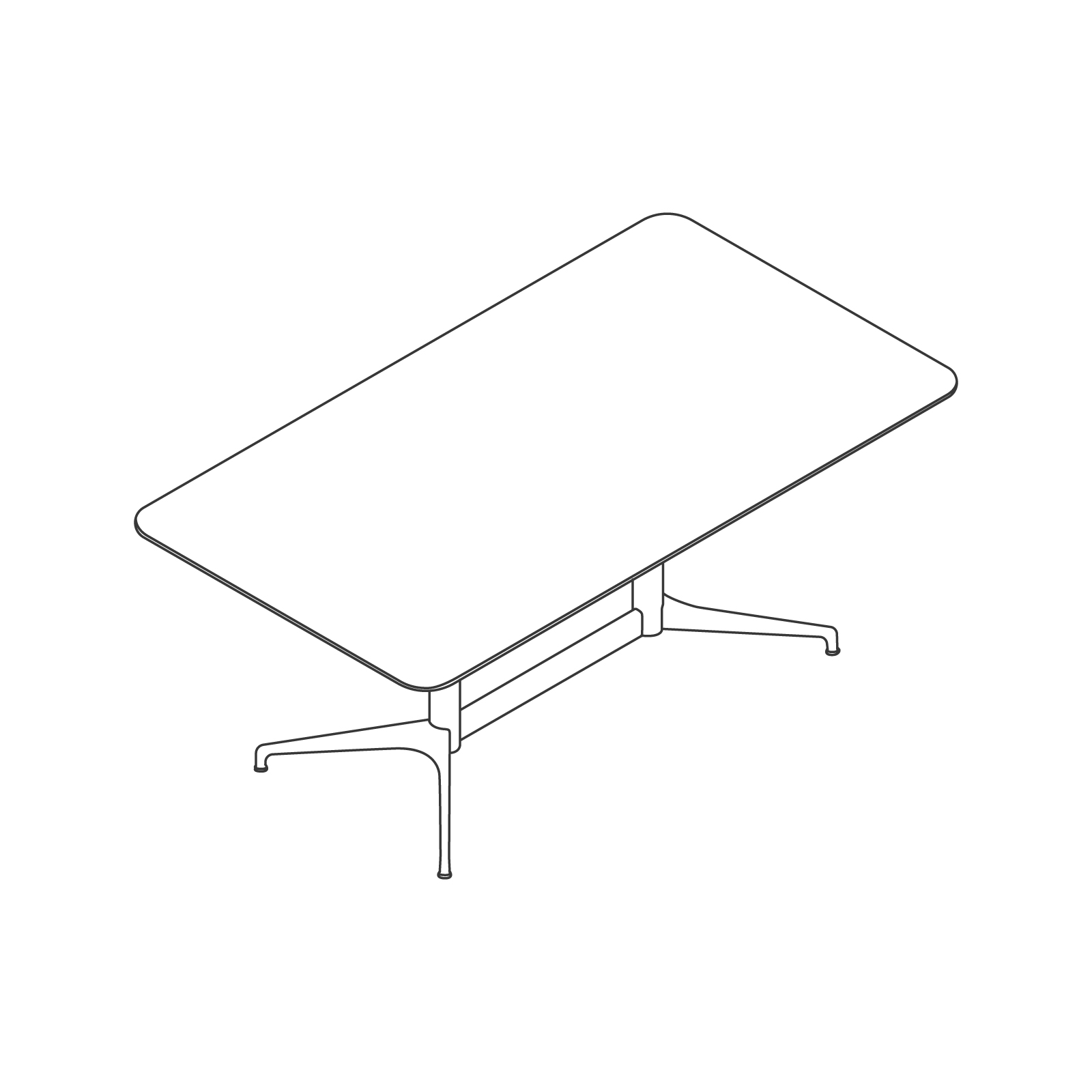 A line drawing - Civic Table–Rectangular