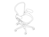 A line drawing - Aeron Chair–A Size–Height Adjustable Arms