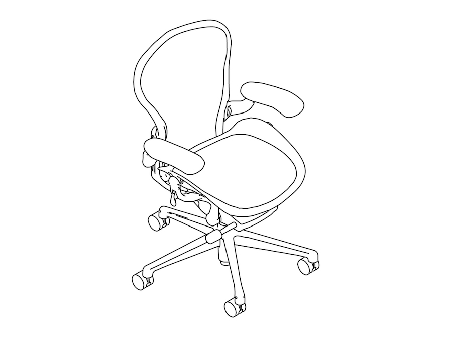 A line drawing - Aeron Chair–A Size–Height Adjustable Arms