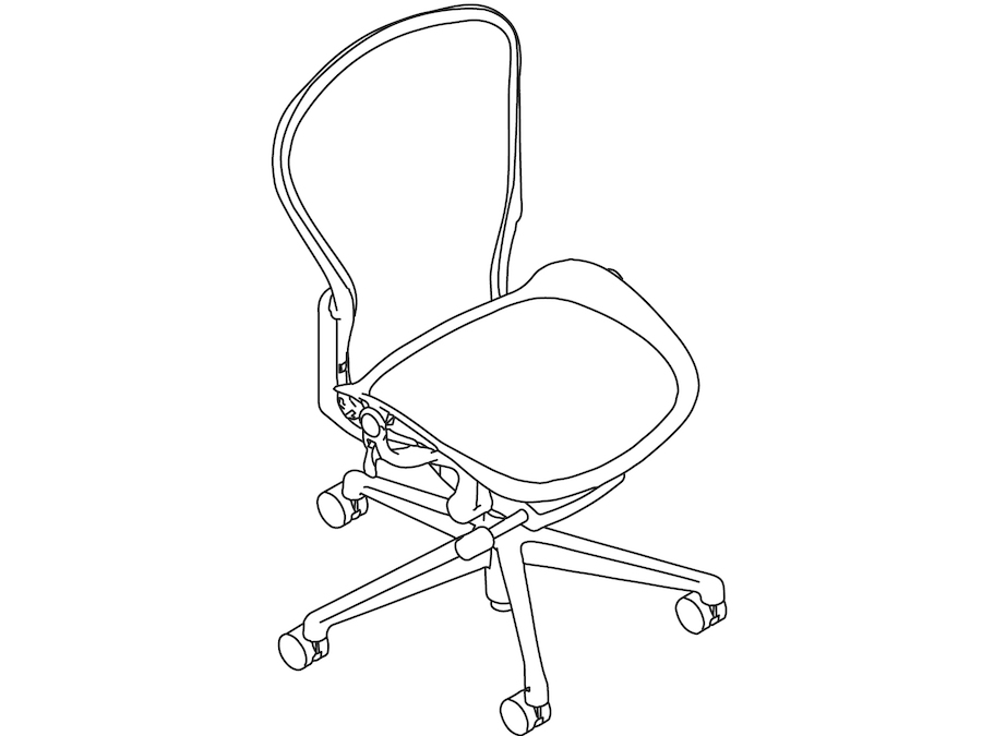 A line drawing - Aeron ESD Chair – C Size – Armless