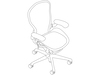 A line drawing - Aeron ESD Chair – C Size – Height-Adjustable Arms