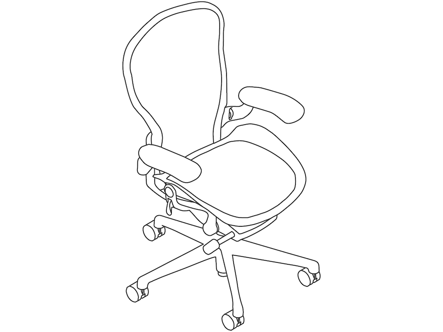 A line drawing - Aeron ESD Chair – C Size – Height-Adjustable Arms