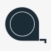 Icon of a tape measure to communicate inclusive sizing.