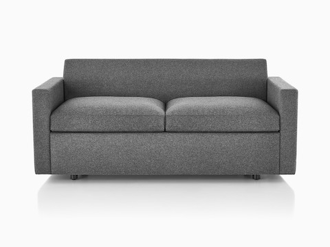 Grey Bevel Sofa Group Settee, viewed from the front.