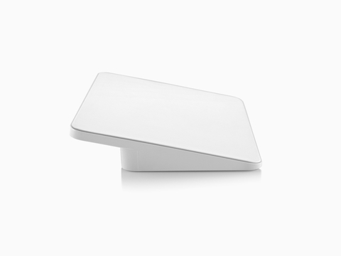 Profile view of a white Formwork Media Stand.