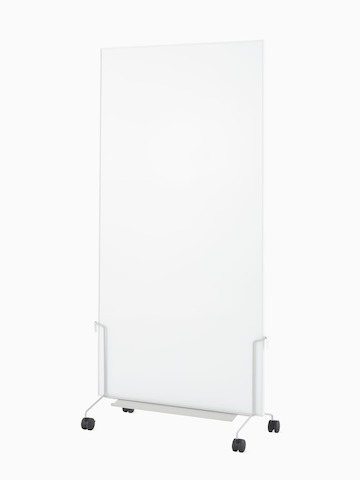 A grey OE1 Mobile Easel with a marker board, viewed from an angle.