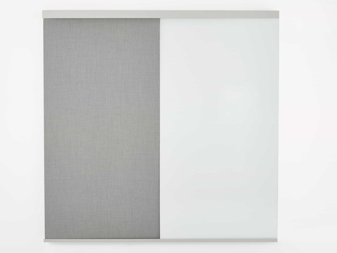 OE1 Wall Rail with fabric project board and marker board, viewed from the front.