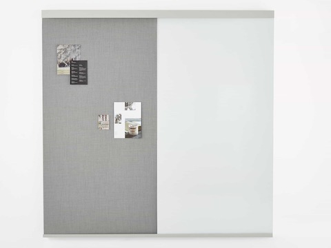 OE1 Wall Rail with fabric project board and marker board, viewed from the front.