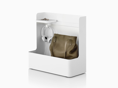 A Ubi Mobile Bag Catch containing earphones and a handbag.