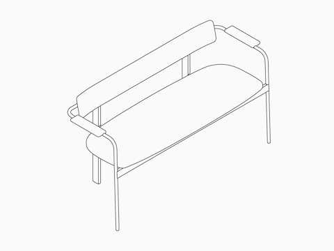 A line drawing of Betwixt Bench.