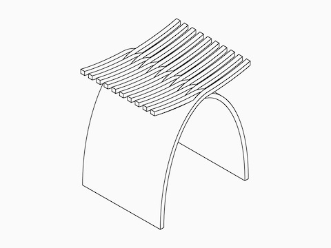 A Isometric drawing of the Capelli Stool.