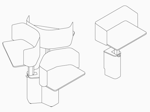 Line drawings of an OE1 Micro Pack in a 3-pack configuration and single-pack configuration.