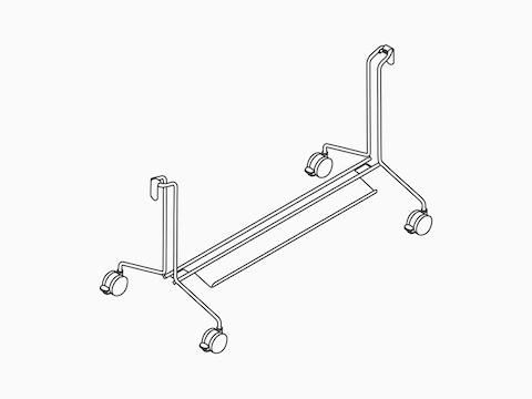 Line drawing of an OE1 Mobile Easel.