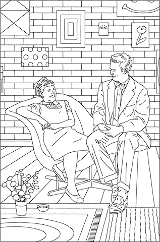 Charles and Ray Colouring Page