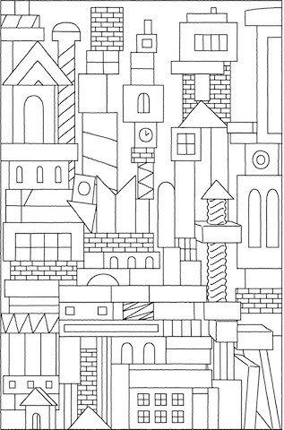 Carton City Colouring Page