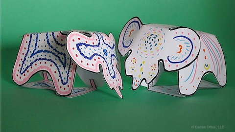 Decorated Eames Elephant templates.