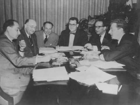 George Nelson, DJ De Pree, Jim Eppinger, Hugh De Pree, Alfred Auerbach, and an unknown gentleman