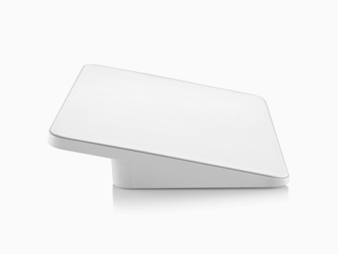 Profile view of a white Formwork Media Stand.