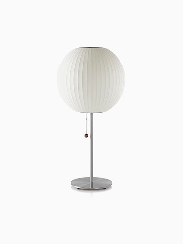 A white table lamp.