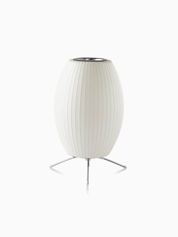 A white table lamp.