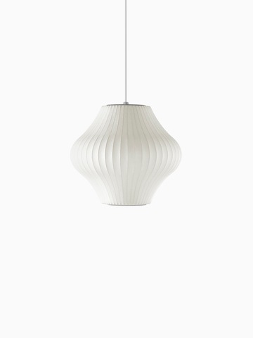 A white hanging lamp.