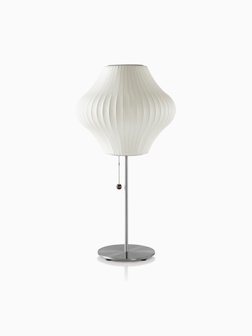 A white table lamp.