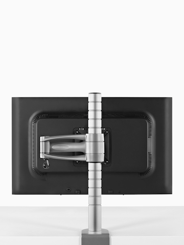 A single monitor attached to a Wishbone Monitor Arm post. Select to go to the Wishbone product page.