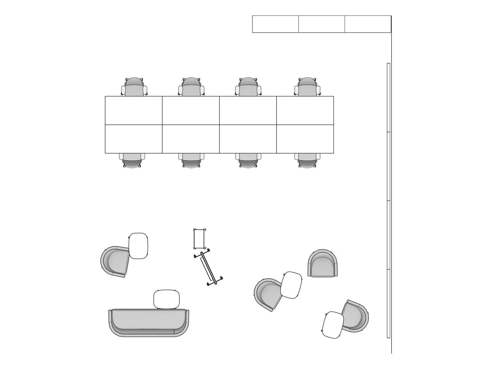 A line drawing viewed from above -Workshop 020 EUR